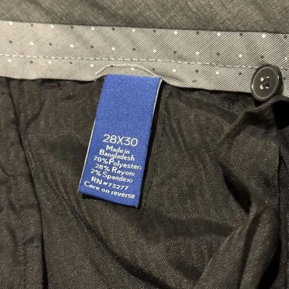 Apt. 9 Extra-Slim Fit Black Gray Dress Suit Pants Men’s 28/30